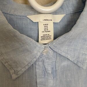 H&M Light Blue Linen Button-Up Ladies Shirt